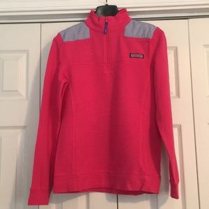 Vineyard Vines quarter zip, pink, size small